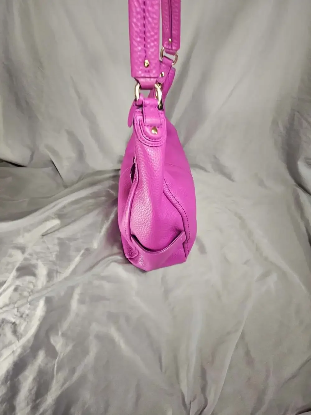 Cole Haan Village Hobo Pebble Leather Shoulder Bag in Pink